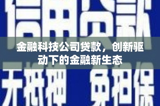 南化金融科技公司贷款，创新驱动下的金融新生态