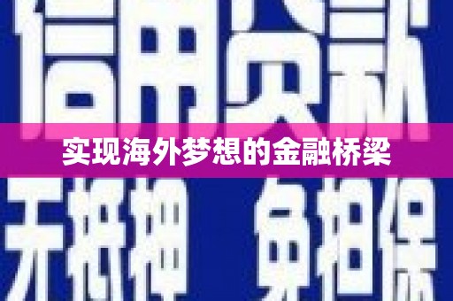 南化实现海外梦想的金融桥梁