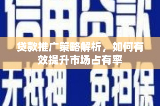 南化贷款推广策略解析，如何有效提升市场占有率