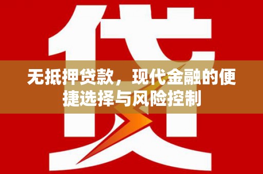 南化无抵押贷款，现代金融的便捷选择与风险控制