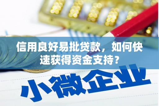南化信用良好易批贷款，如何快速获得资金支持？