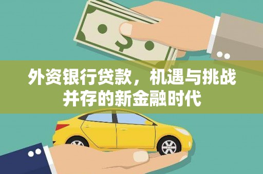 南化外资银行贷款，机遇与挑战并存的新金融时代