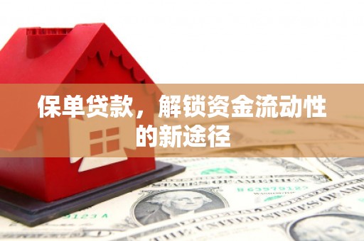 南化保单贷款，解锁资金流动性的新途径