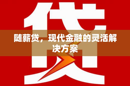 南化随薪贷，现代金融的灵活解决方案