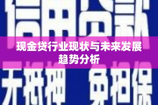 南化现金贷行业现状与未来发展趋势分析