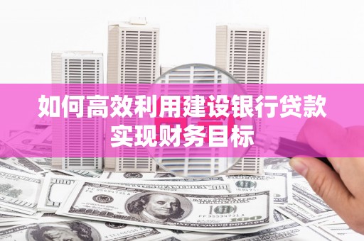 南化如何高效利用建设银行贷款实现财务目标
