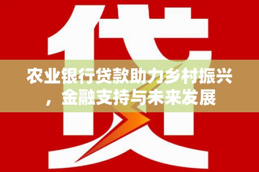 南化农业银行贷款助力乡村振兴，金融支持与未来发展