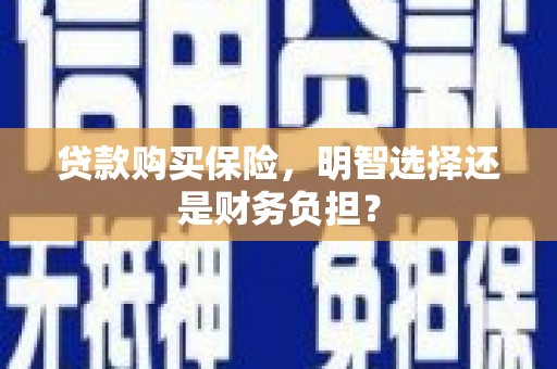 南化贷款购买保险，明智选择还是财务负担？