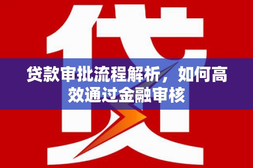 南化贷款审批流程解析，如何高效通过金融审核