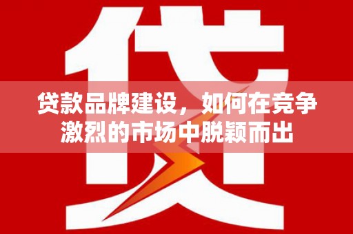 南化贷款品牌建设，如何在竞争激烈的市场中脱颖而出