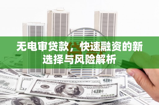 南化无电审贷款，快速融资的新选择与风险解析
