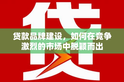 南化贷款品牌建设，如何在竞争激烈的市场中脱颖而出