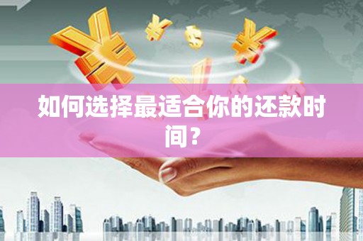 南化如何选择最适合你的还款时间？