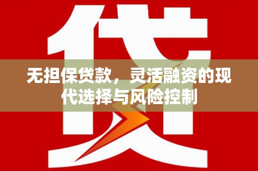 南化无担保贷款，灵活融资的现代选择与风险控制