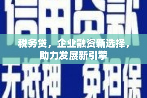南化税务贷，企业融资新选择，助力发展新引擎