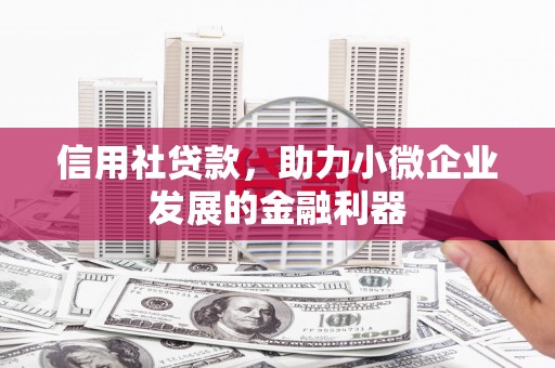 南化信用社贷款，助力小微企业发展的金融利器