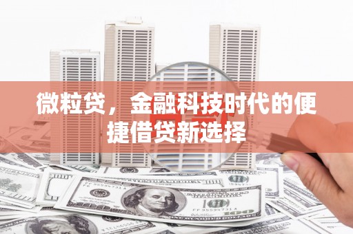 南化微粒贷，金融科技时代的便捷借贷新选择