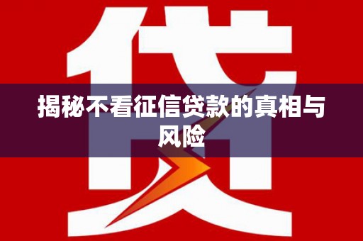 南化揭秘不看征信贷款的真相与风险