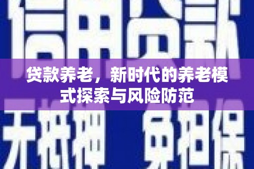 南化贷款养老，新时代的养老模式探索与风险防范