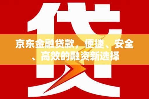 南化京东金融贷款，便捷、安全、高效的融资新选择